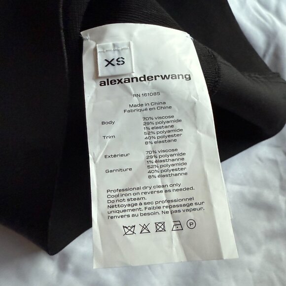 NEW Alexander Wang Scoop Neck Bra Top With Logo Elastic Band XS - Picture 6 of 11